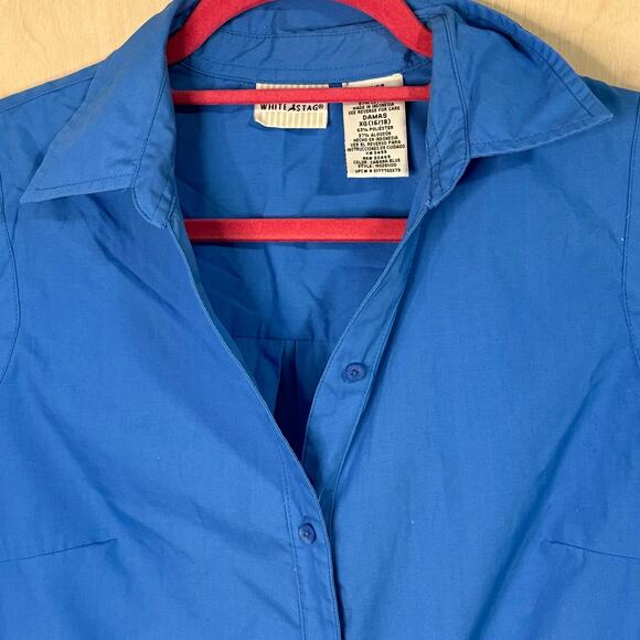 White Stag Bright Blue Collared Sleeveless Button Down Size 16/18 - Picture 3 of 7